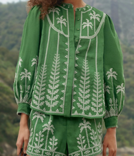 Load image into Gallery viewer, Farm Rio- Bicolor Cross Stitch Embroidered Blouse
