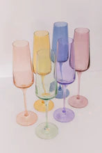 Load image into Gallery viewer, Estelle Colored Glass Champagne Flute Set/2
