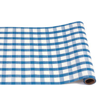 Load image into Gallery viewer, Hester &amp; Cook: Blue Painted Check Runner
