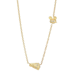 Victoria Cunningham 14k Necklace - Cheese/Mouse